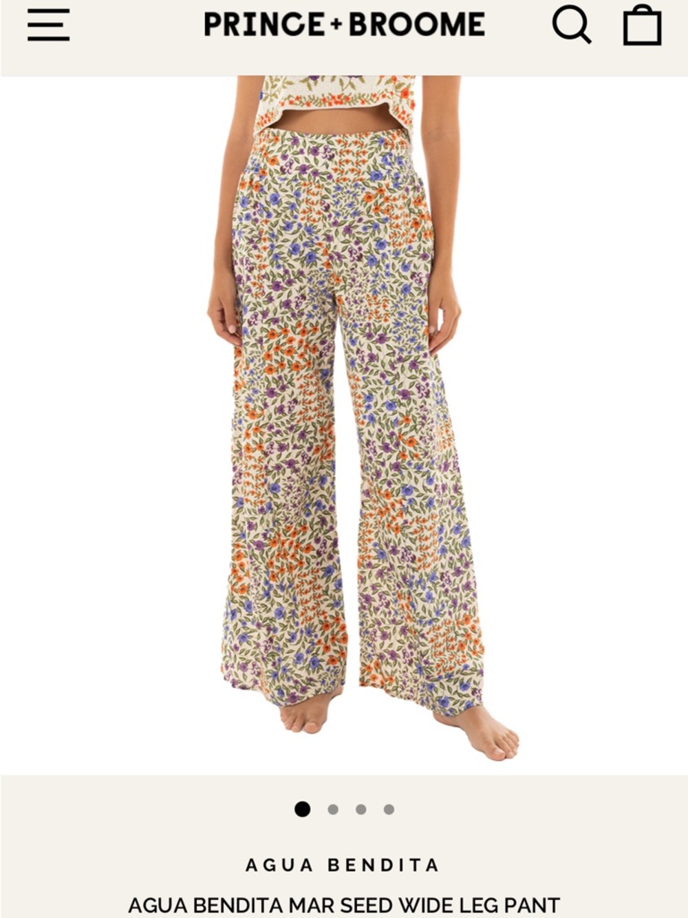 Agua Bendita Mar Seed Wide Leg Pant medium